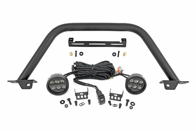 Fits Ford Bronco(21-24) Safari Bar 3.5" Round LED(Pair) Black Steel 51111
