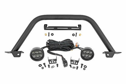 Fits Ford Bronco(21-24) Safari Bar 3.5" Round LED(Pair) Black Steel 51111
