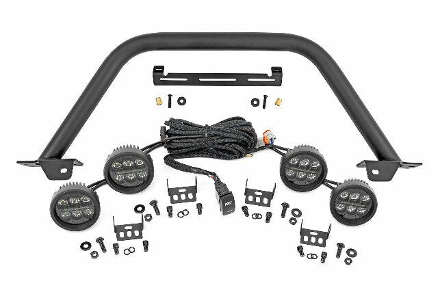 Fits Ford Bronco(21-24) Safari Bar 3.5" Round LED(Quad) Black Steel 51112