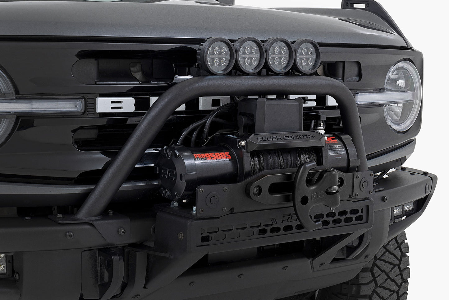 Fits Ford Bronco(21-24) Safari Bar 12" LED Light Bar Black Dual Row Steel 51118