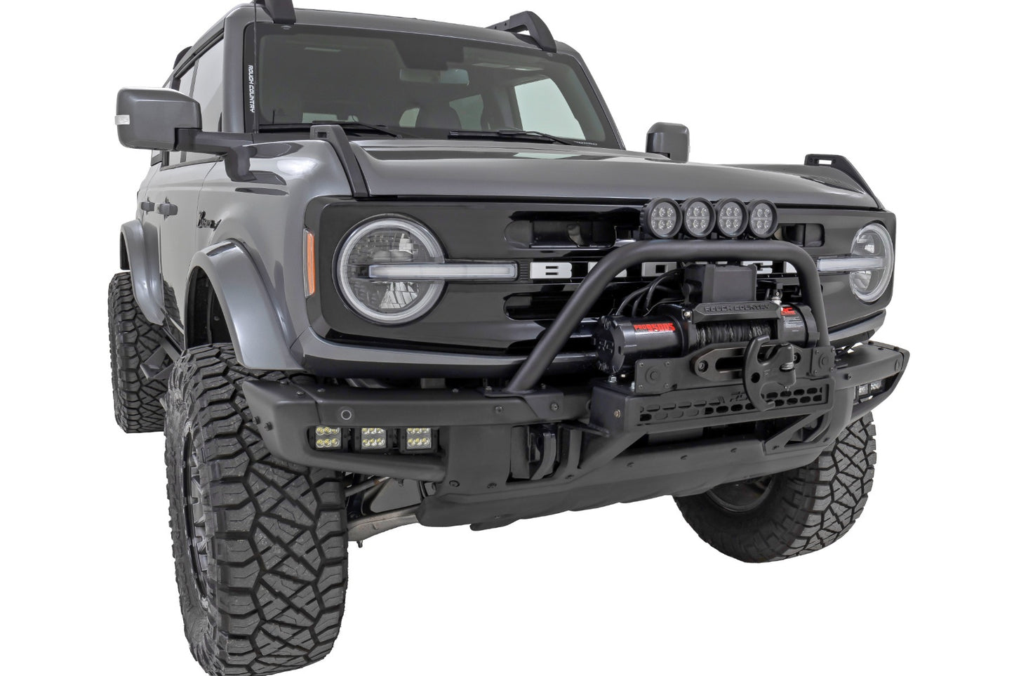 Fits Ford Bronco(21-24) Safari Bar 12" LED Light Bar Black Dual Row Steel 51118