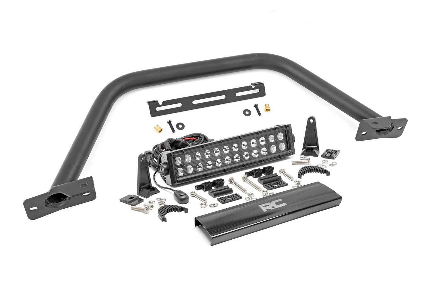 Fits Ford Bronco(21-24) Safari Bar 12" LED Light Bar Black Dual Row Steel 51118