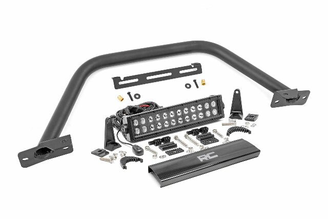 Fits Ford Bronco(21-24) Safari Bar 12" LED Light Bar Black Dual Row Steel 51118
