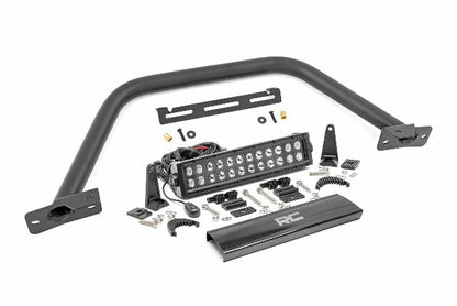 Fits Ford Bronco(21-24) Safari Bar 12" LED Light Bar Black Dual Row Steel 51118