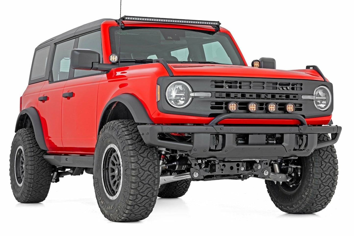 Fits Ford Bronco(21-24) Light Bar Mount 3.5" Round LED(Quad) Black Steel 51136