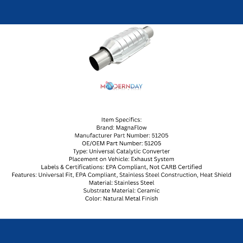 99-02 Mercury Villager High-Flow Catalytic Converter Round 2.25 51205 Magnaflow