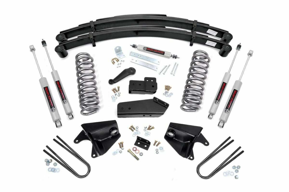 Fits Ford F-150 4WD (1980-1996) 4 Inch Lift Kit; Rear Springs; 52030