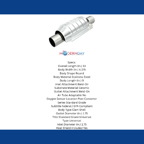 Universal Catalytic Converter 1.75 Single O2 Boss 53033 Magnaflow