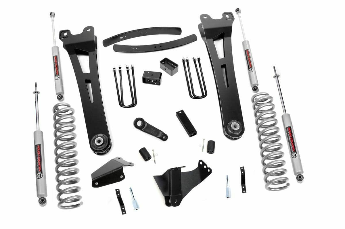 Fits Ford F-250/F-350 SD 4WD (05-07) 6" Lift Kit; Gas; Radius Arm; 537.2