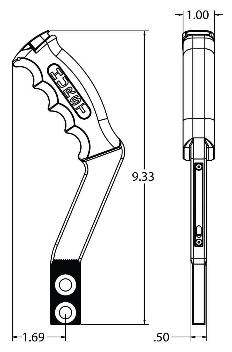 Hurst Nitro Stick Shift Handle with 12V Switch - 5381000