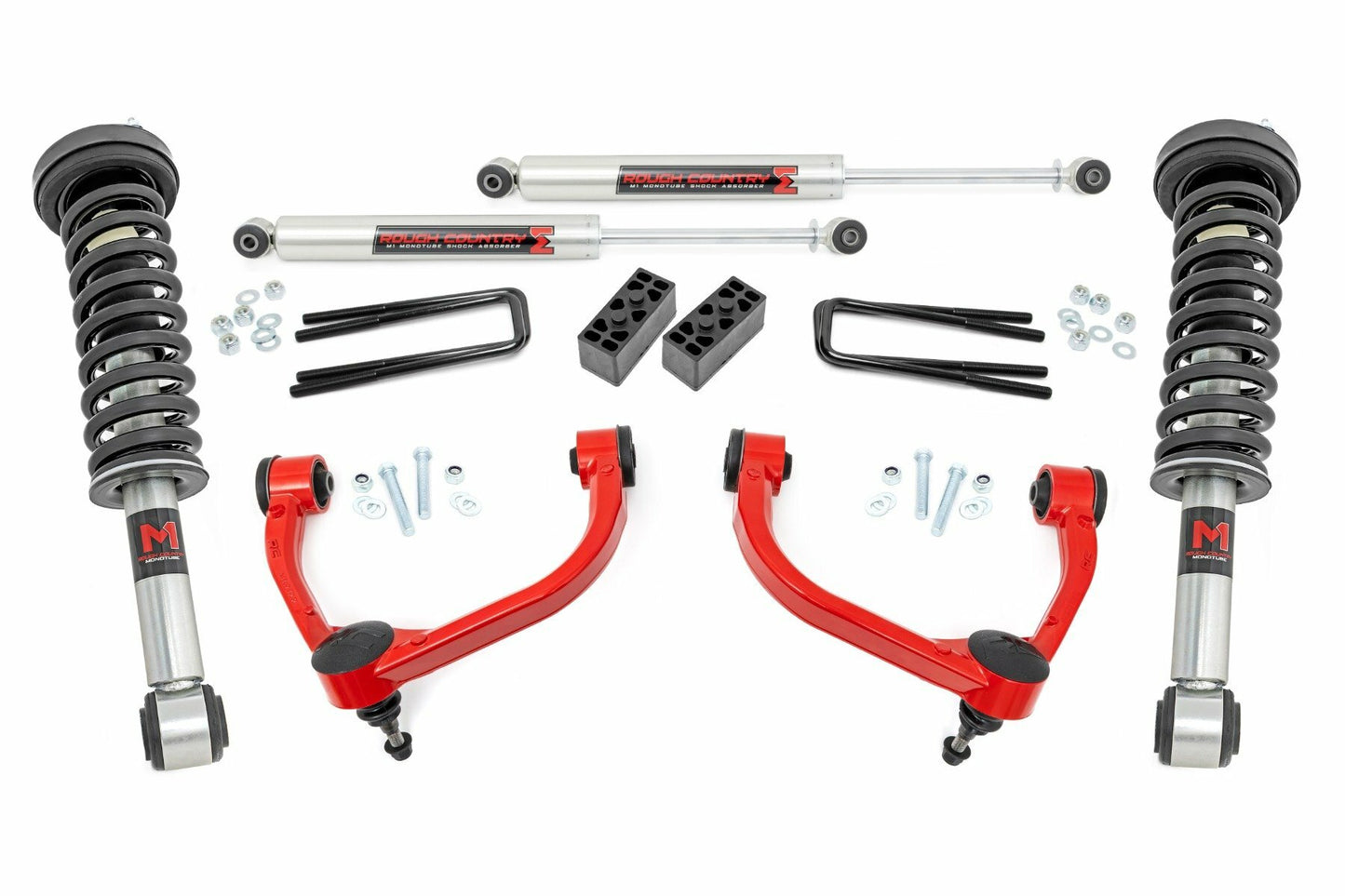 Fits Ford F-150 4WD (2009-2013) 3 Inch Lift Kit; M1 Struts; 54440RED