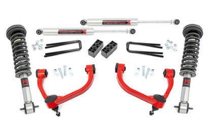 Fits Ford F-150 4WD (2014-2020) 3 Inch Lift Kit; M1 Struts; 54540RED