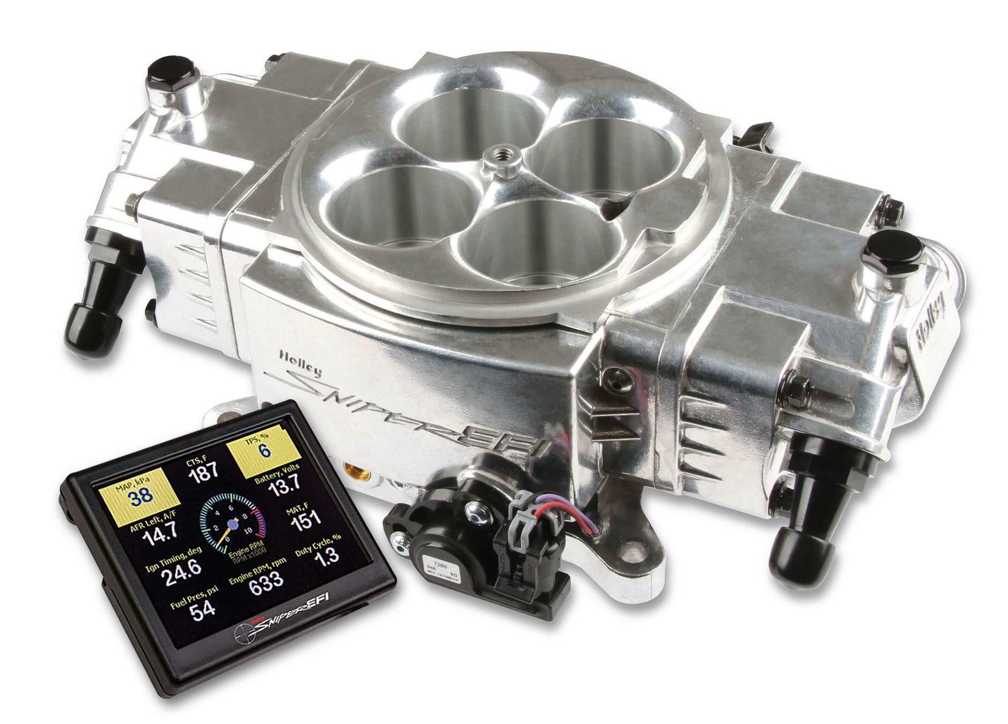 Holley 550-870 Sniper Stealth 4150 Self-Tuning Fuel Injection System 4150 Flange