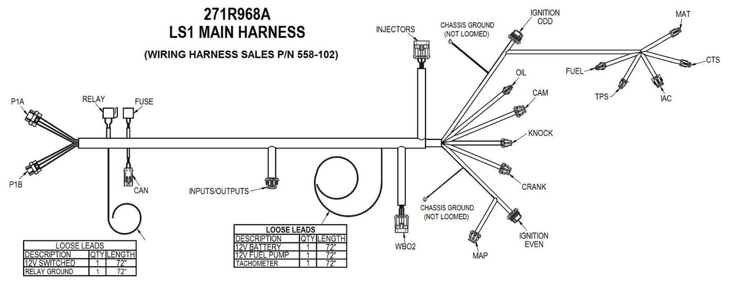 LS1/6 (24x/1x) Engine Main Harness - 558-102