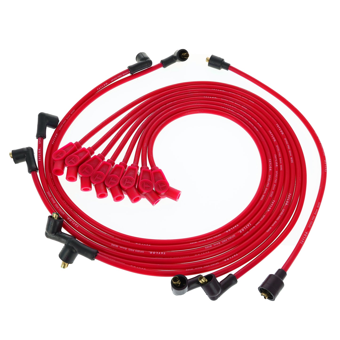 Spark Plug Wire Set Universal 8mm Silicone Spiro Pro 350 ohm/ft Red 74203