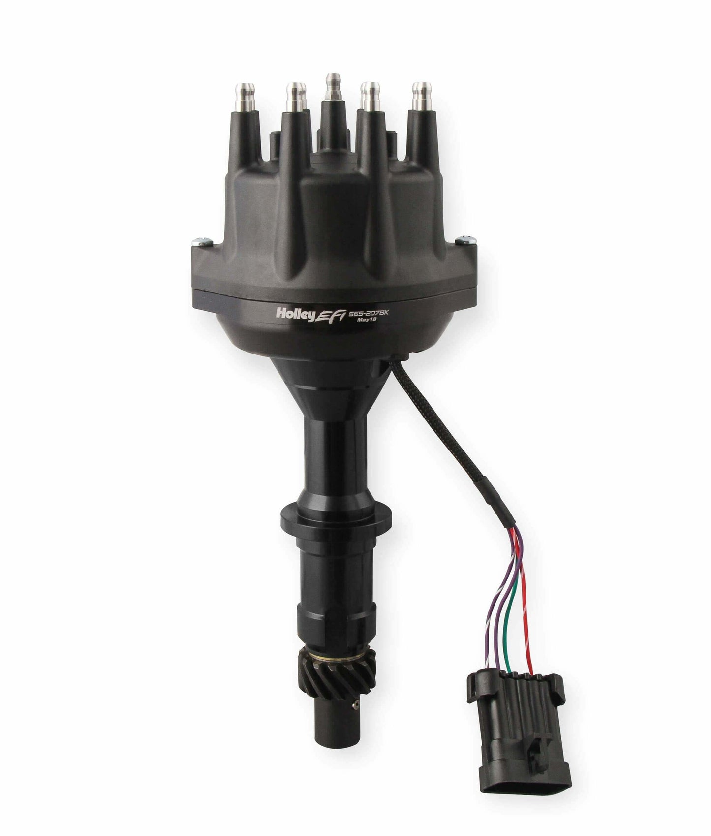 Holley EFI Dual Sync Pontiac Distributor, Black - 565-207BK