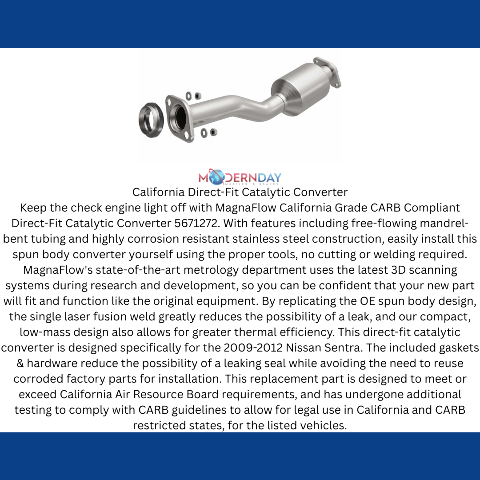 2009-2012 Nissan Sentra Direct-Fit Catalytic Converter 5671272 Magnaflow