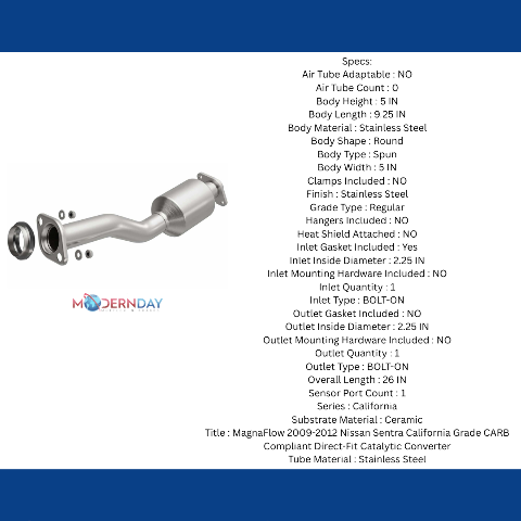 2009-2012 Nissan Sentra Direct-Fit Catalytic Converter 5671272 Magnaflow