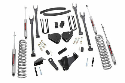 Fits Ford F-250/F-350 SD (05-07) 6" Lift Kit; Gas; 4-Link; No OVLDS; 578.2