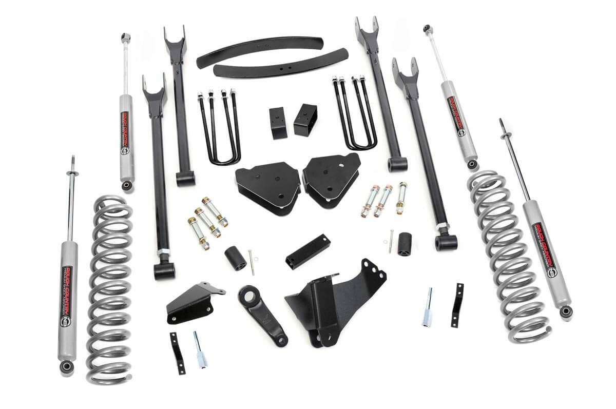 Fits Ford F-250/F-350 SD (05-07) 6" Lift Kit; Diesel; 4 Link; OVLDS; 580.2
