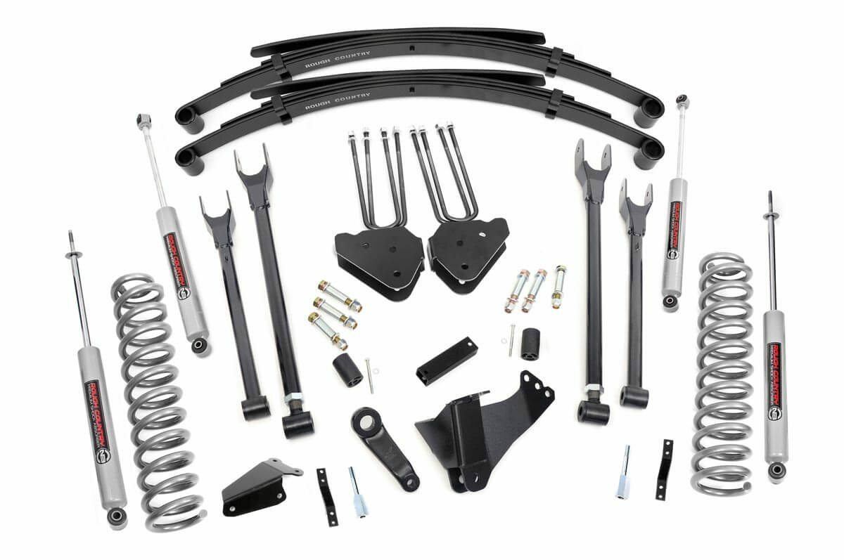 Fits Ford F-250/F-350 SD (05-07) 6" Lift Kit; Gas; 4 Link; RR Spring; 583.2