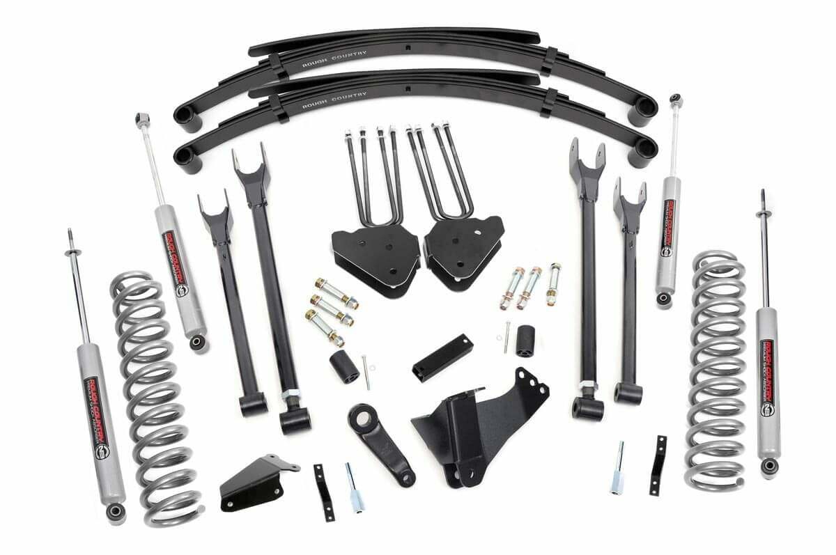 Fits Ford F-250/F-350 SD (05-07) 8" Lift Kit; 4 Link; RR Springs; 590.2