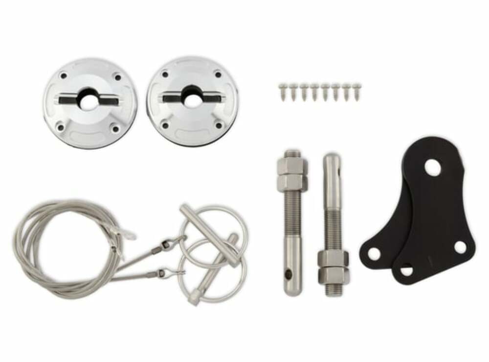Billet/SS Hood Pin Set fits Ford Mustang 05-09 Drake Muscle Cars -5R3Z-6316892-K