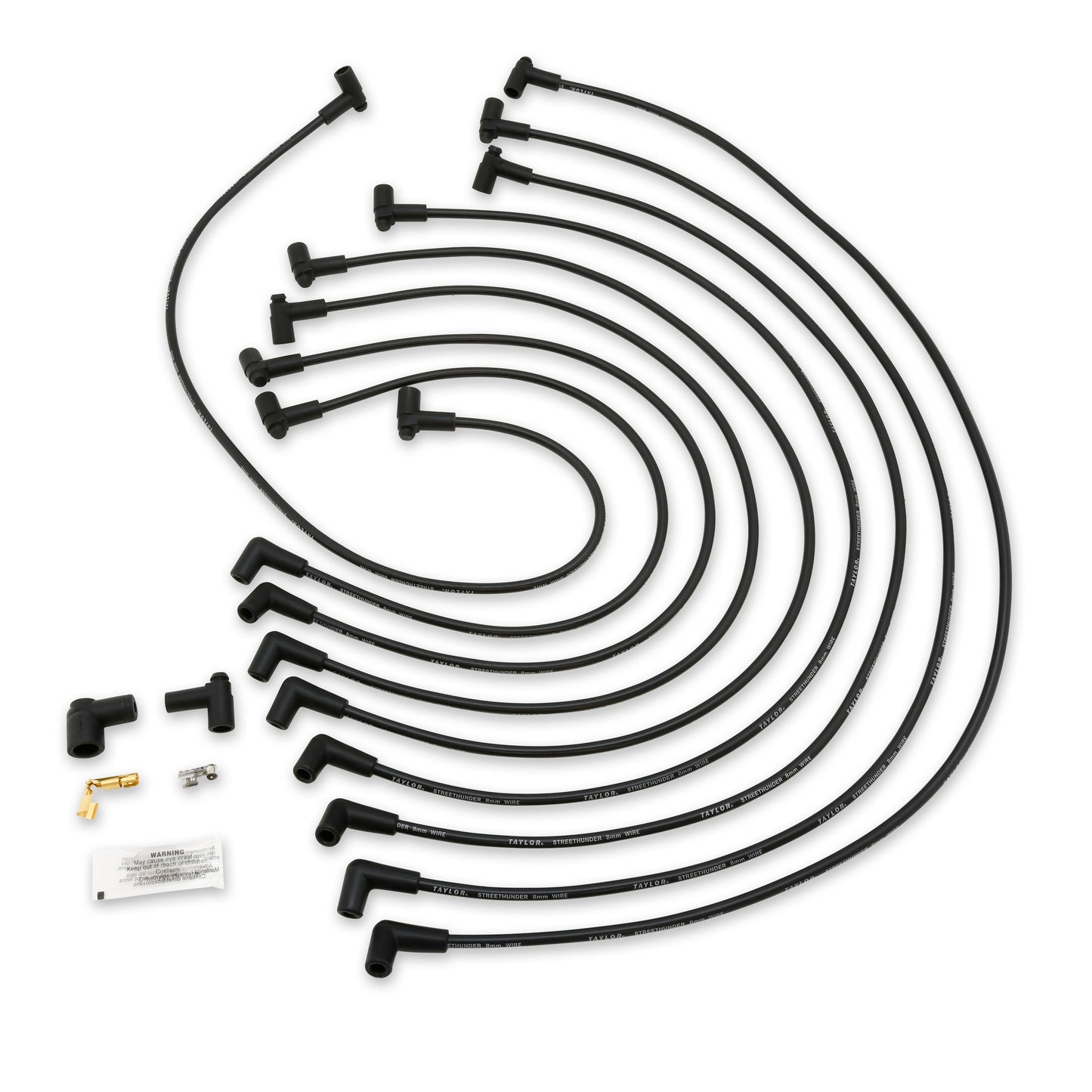 Spark Plug Wire Set Universal 8mm Silicone 500 ohm/ft Street Thunder Black 51012