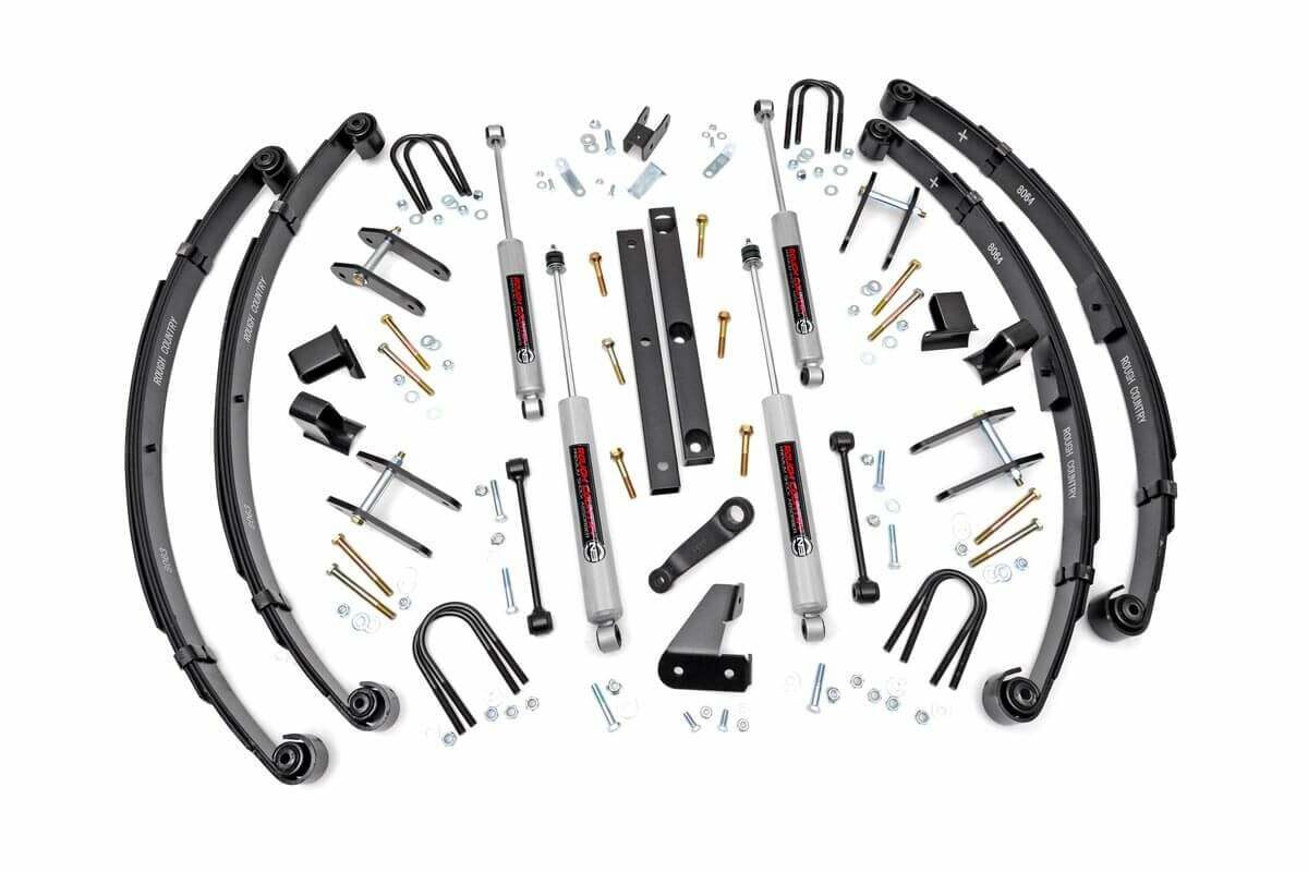 Fits Jeep Wrangler YJ 4WD (1987-1995) 4.5 Inch Lift Kit; Power Steering; 618.2