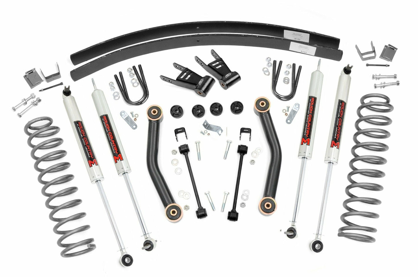 Fits Jeep Cherokee XJ 2WD/4WD (1984-2001) 4.5 Inch Lift Kit; M1; Rear AAL; 62340