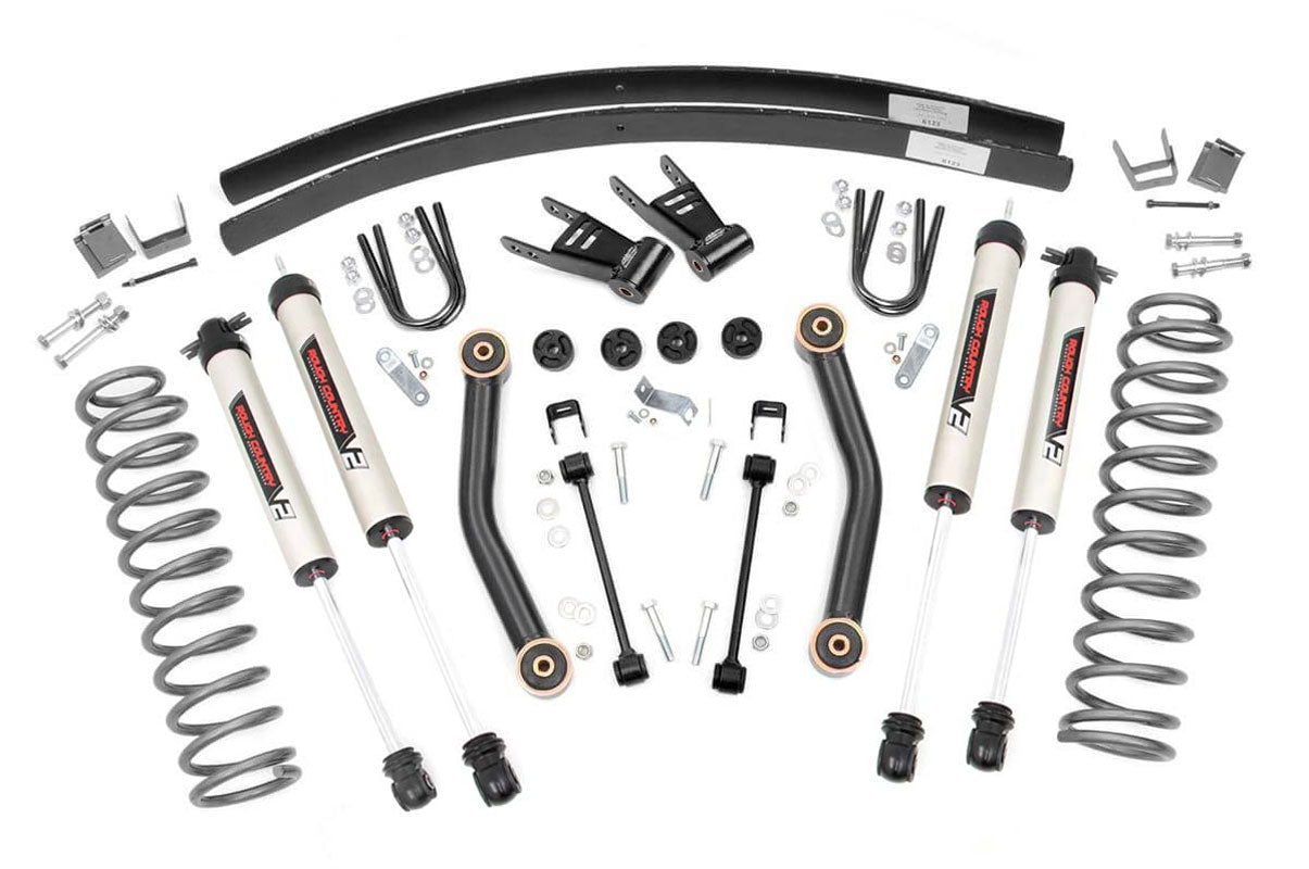 Fits Jeep Cherokee XJ 2WD/4WD (1984-2001) 4.5 Inch Lift Kit; V2; Rear AAL; 62370
