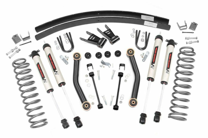 Fits Jeep Cherokee XJ 2WD/4WD (1984-2001) 4.5 Inch Lift Kit; V2; Rear AAL; 62370