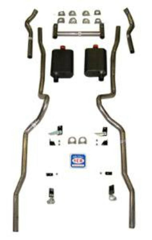 1955-1957 Chevrolet Bel Air Dual Exhaust System V8 2" Steel 63041