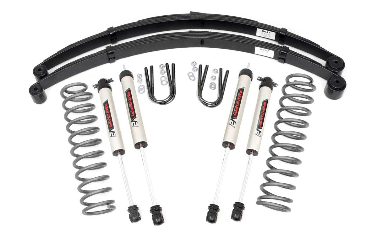 Fits Jeep Cherokee XJ 2WD/4WD (1984-2001) 3 Inch Lift Kit; RR Springs; V2; 63070