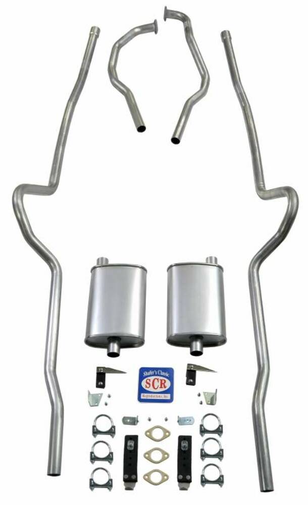 Fits 1955-1956 Chevrolet Full Size 2" Dual Turbo Exhaust System 63116