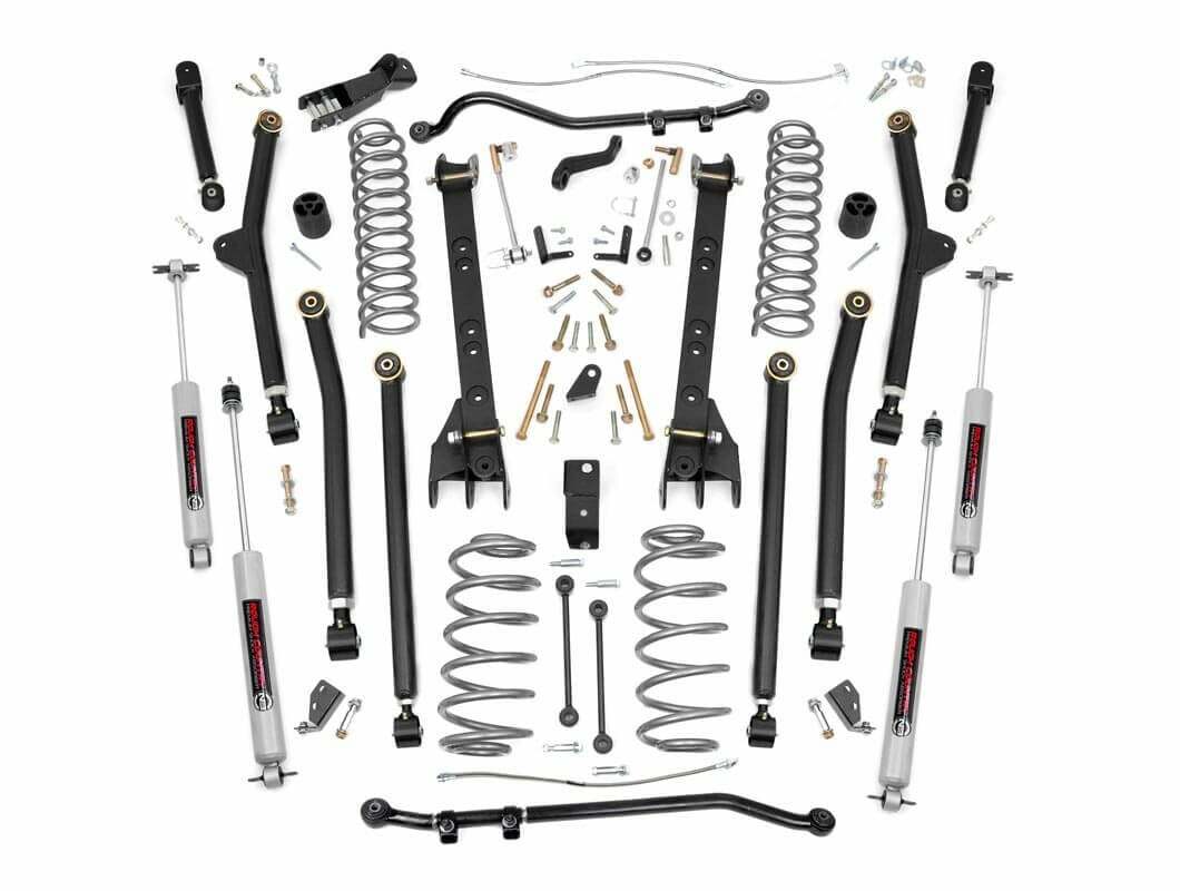 Fits Jeep Wrangler Unlimited 4WD (2004-2006) 4 Inch Lift Kit; Long Arm; 63830
