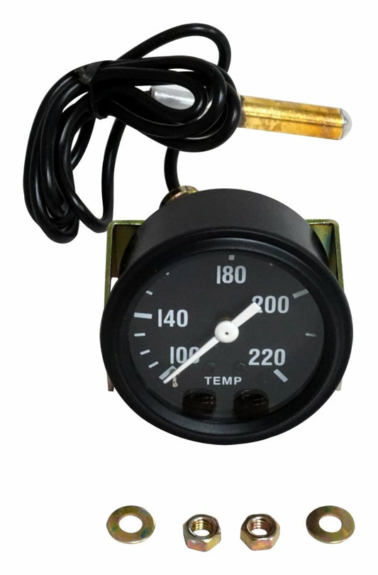 Vintage - Steel Black Temperature Gauge - 640762