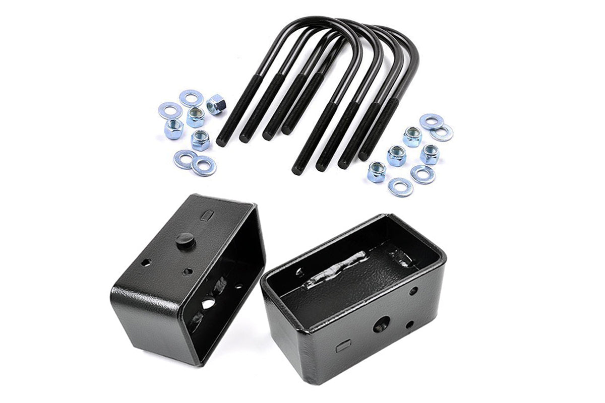 Fits Ford Excursion/F-250 SD/F-350 SD 3" Block & U-Bolt Kit; 6539