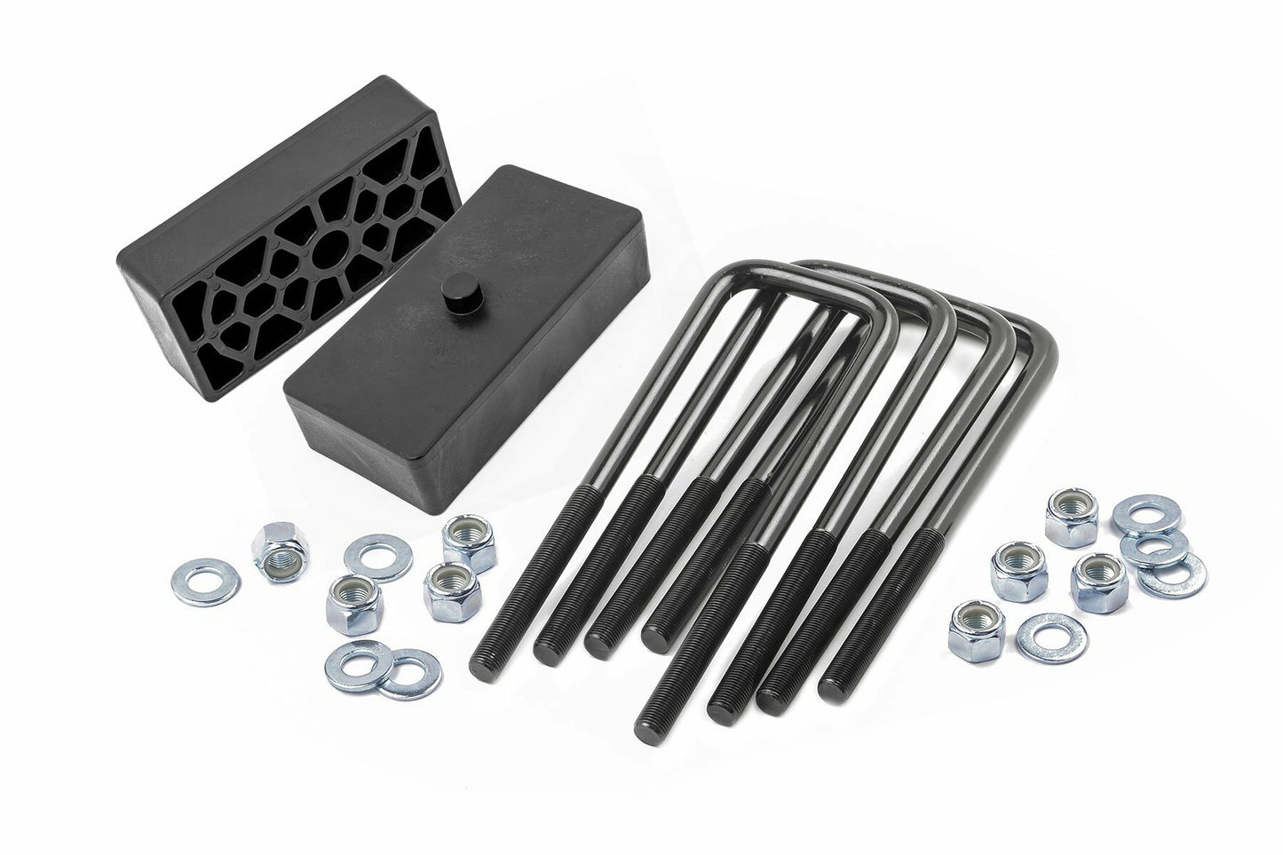 Fits Chevy Silverado 2500 HD 2&4WD (2001-2010) 1.5" Block & U-Bolt Kit; 6573