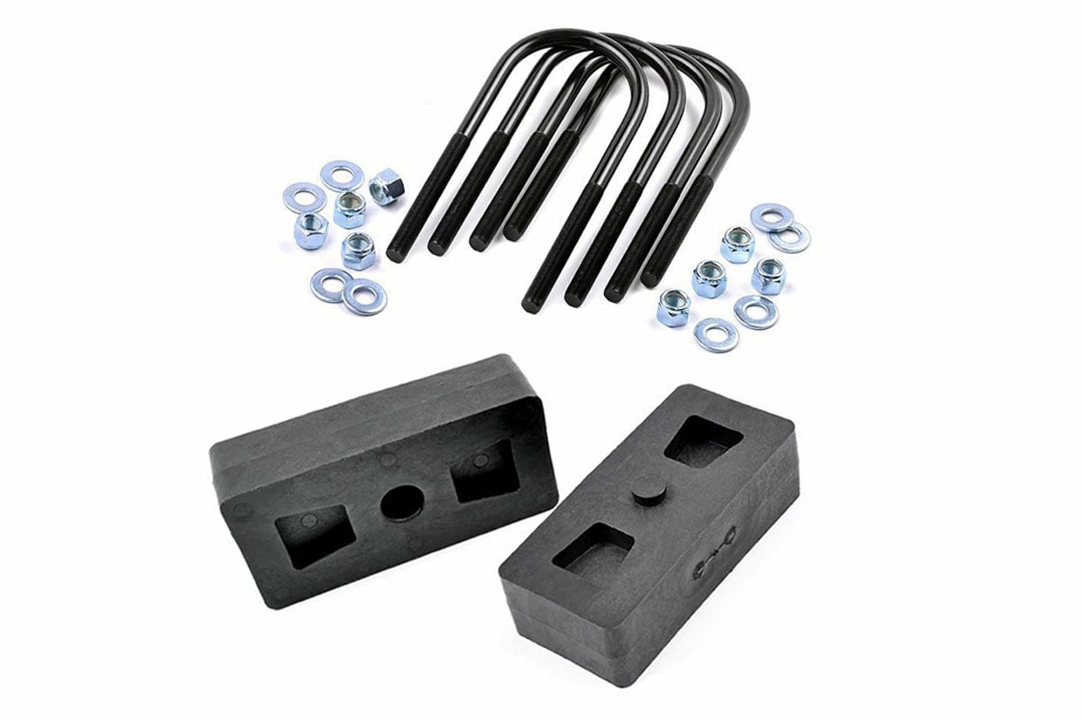Fits Ford F-150 2WD/4WD (1997-2003) 1 Inch Block & U-Bolt Kit; 6581
