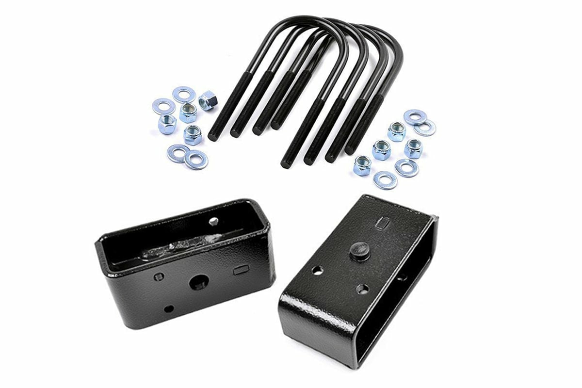 Fits Ford F-250 Super Duty 2WD/4WD (2011-2016) 2 Inch Block & U-Bolt Kit; 6582