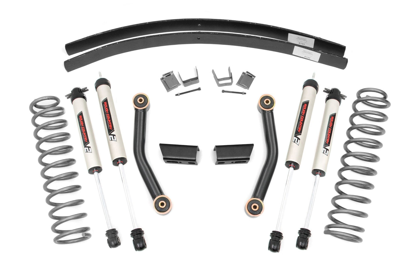 Fits Jeep Cherokee XJ 2&4WD (84-01) 3" Lift Kit; SII; RR AAL; V2 Shocks; 670X70
