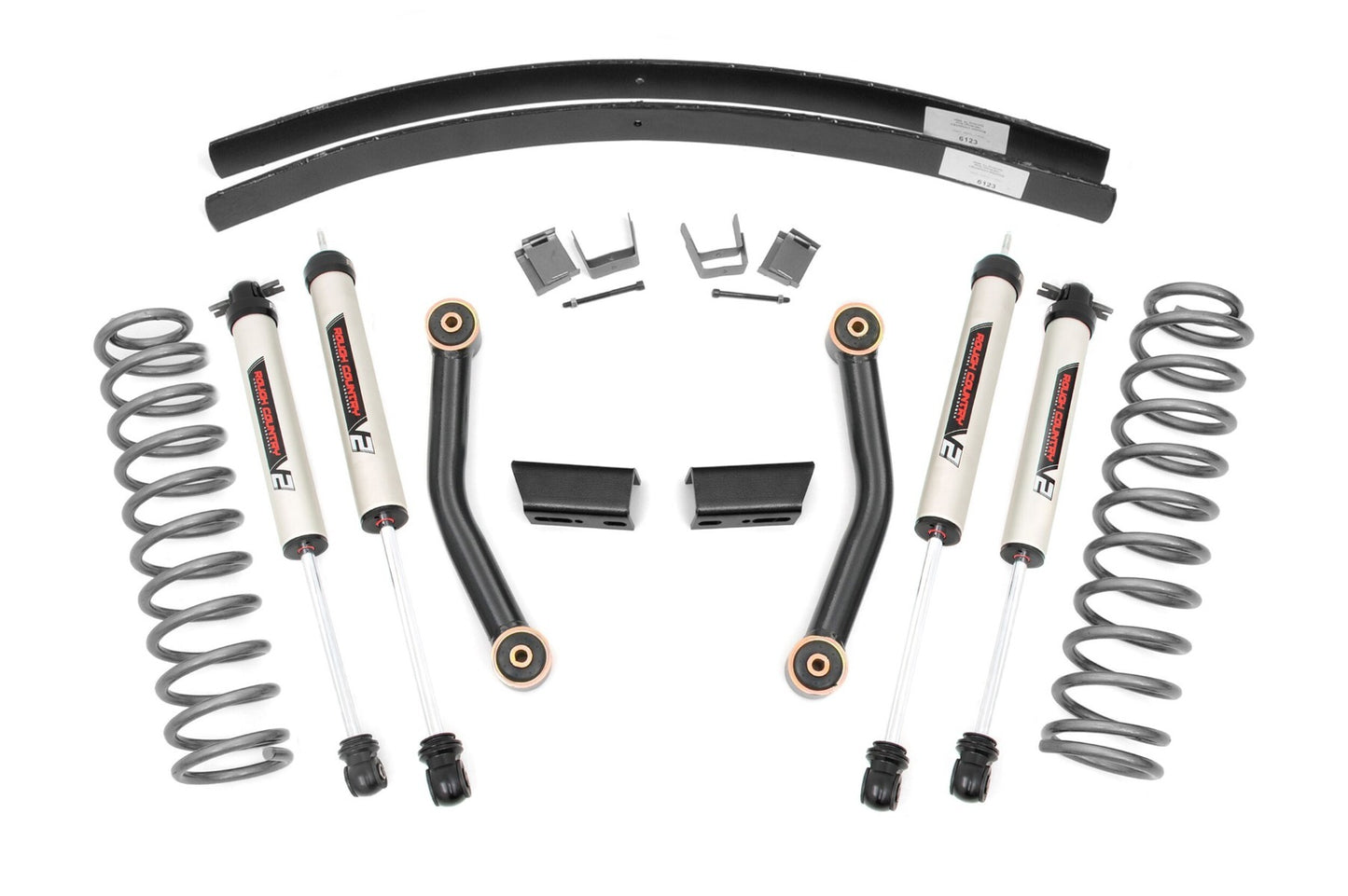 Fits Jeep Cherokee XJ 2&4WD (84-01) 3" Lift Kit; SII; RR AAL; V2 Shocks; 670X70