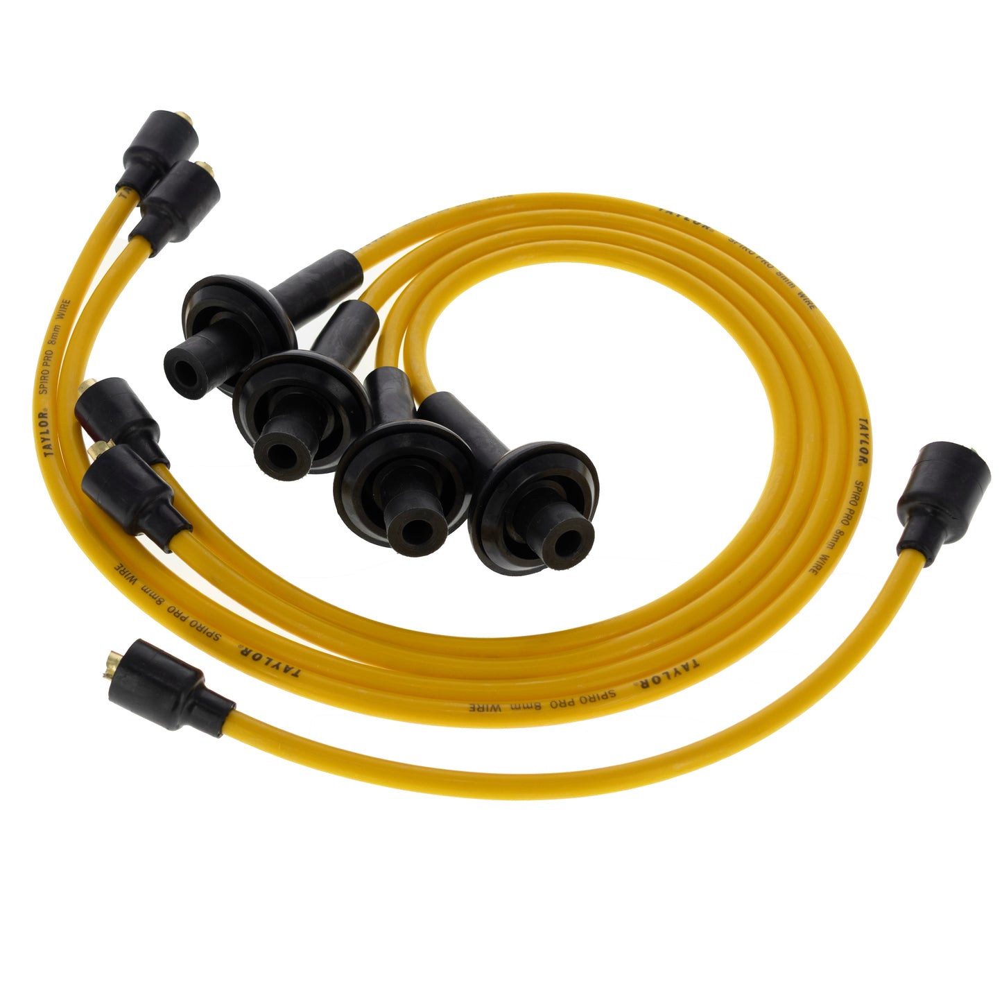 Spark Plug Wire Set Universal 8mm Silicone Spiro Pro 350 ohm/ft Yellow 74491