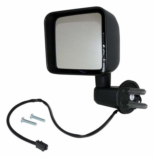 Crown Left Side Power, Heated, Mirror for 2015-2018 Jeep JK Wrangler; Textured Black - 68249849AD