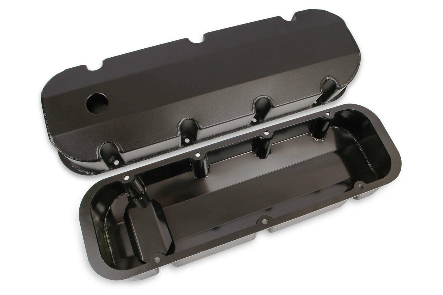 Mr. Gasket Fabricated Aluminum Valve Covers - Black Finish - 6832BG