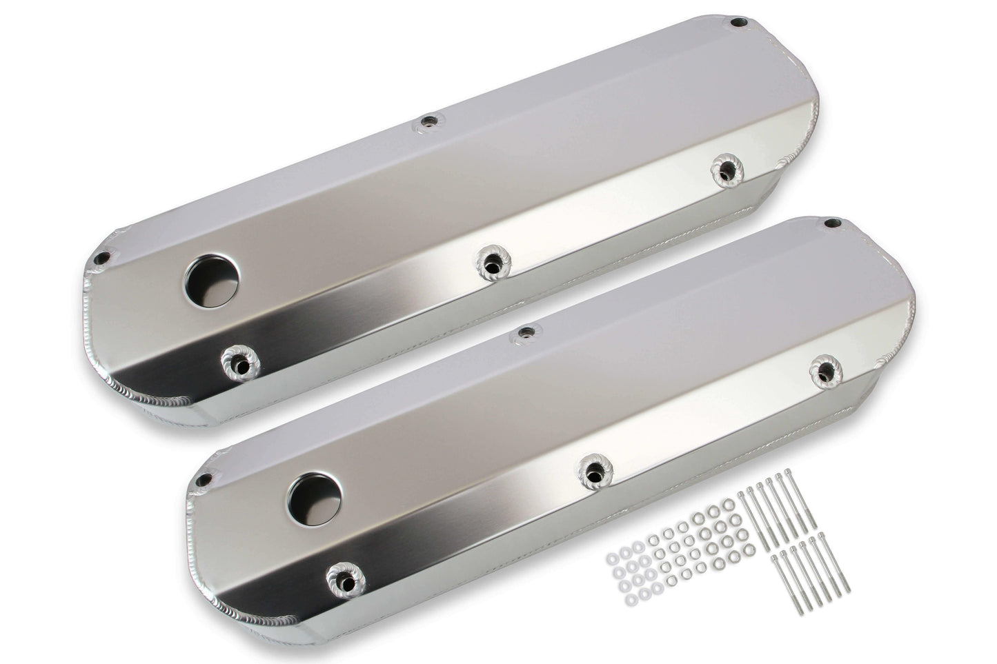 Mr. Gasket Fabricated Aluminum Valve Covers - Silver - 6843G