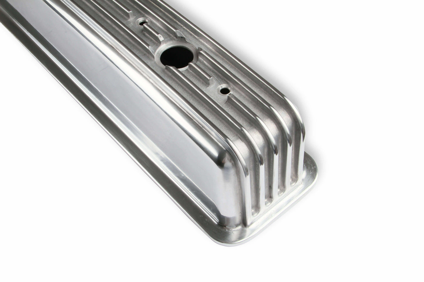 Mr. Gasket Cast Aluminum Ball Milled Center Bolt Valve Covers - Polished - 6856G