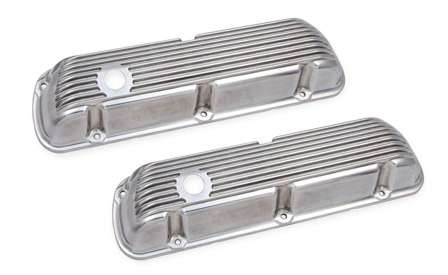 Mr. Gasket Cast Aluminum Valve Covers Pair - Polished - 6861G