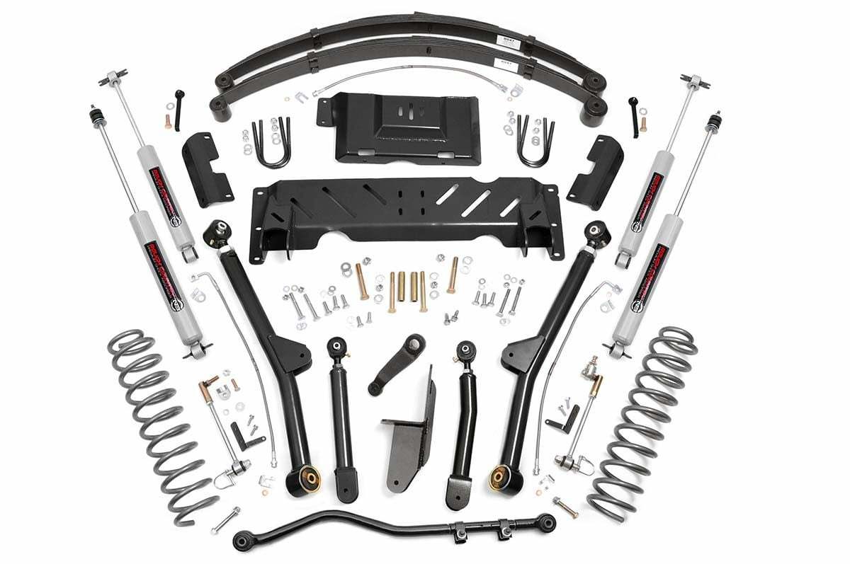Fits Jeep Cherokee XJ 4WD (1984-2001) 4.5" Lift Kit; Long Arm; RR Leafs; 68622